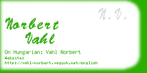 norbert vahl business card